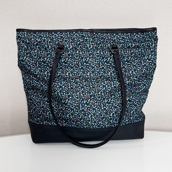 Coach F59435 Navy Floral Print Leather/Nylon Large Tote Shoulder Bag - Picture 4 of 12